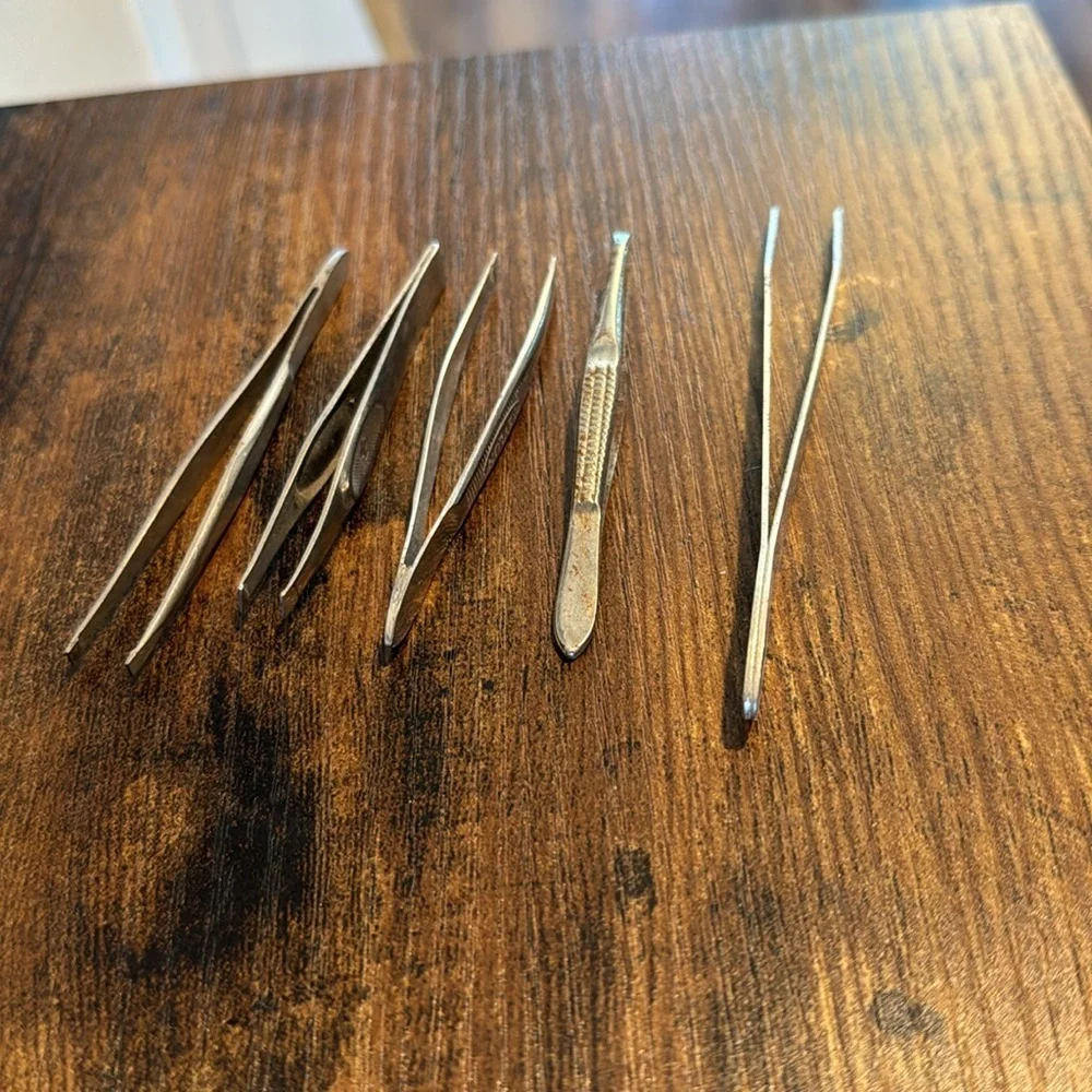 5 Vintage tweezers 2 Revlon 1 LaCross two unknown